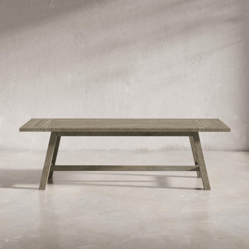 Telluride 103" to 127" Counter Height Trestle Dining Table in Driftwood Grey